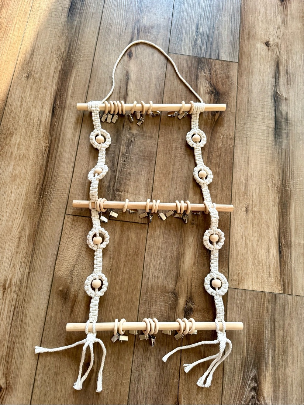 Hanging Macrame Headband Hanger with clips | Like New | Nursery